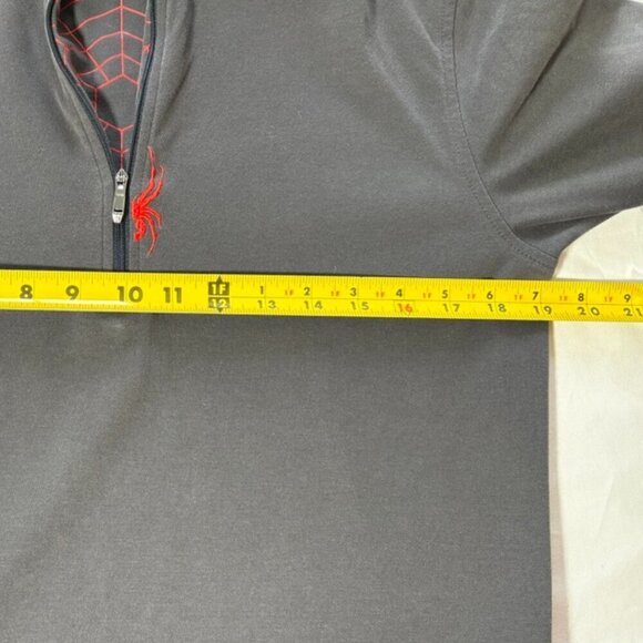 Men's Spyder Quarter-Zip Sweatshirt Gray Mock Neck - size S - Picture 7 of 8